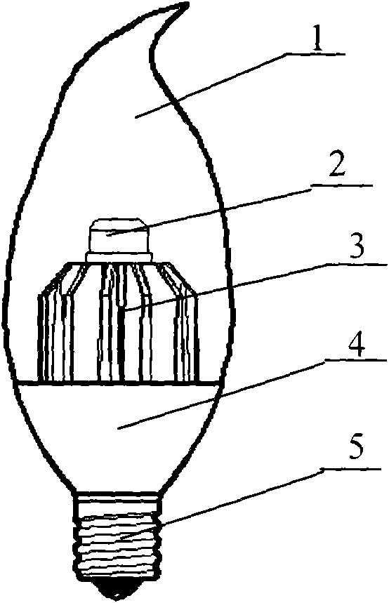 Novel large-power LED candle-type lamp