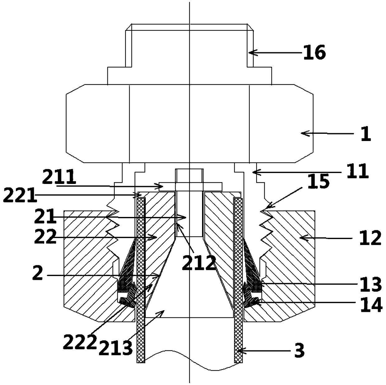 High-temperature endurance test fixture for full pipe sample of small-diameter metal thin-walled pipe