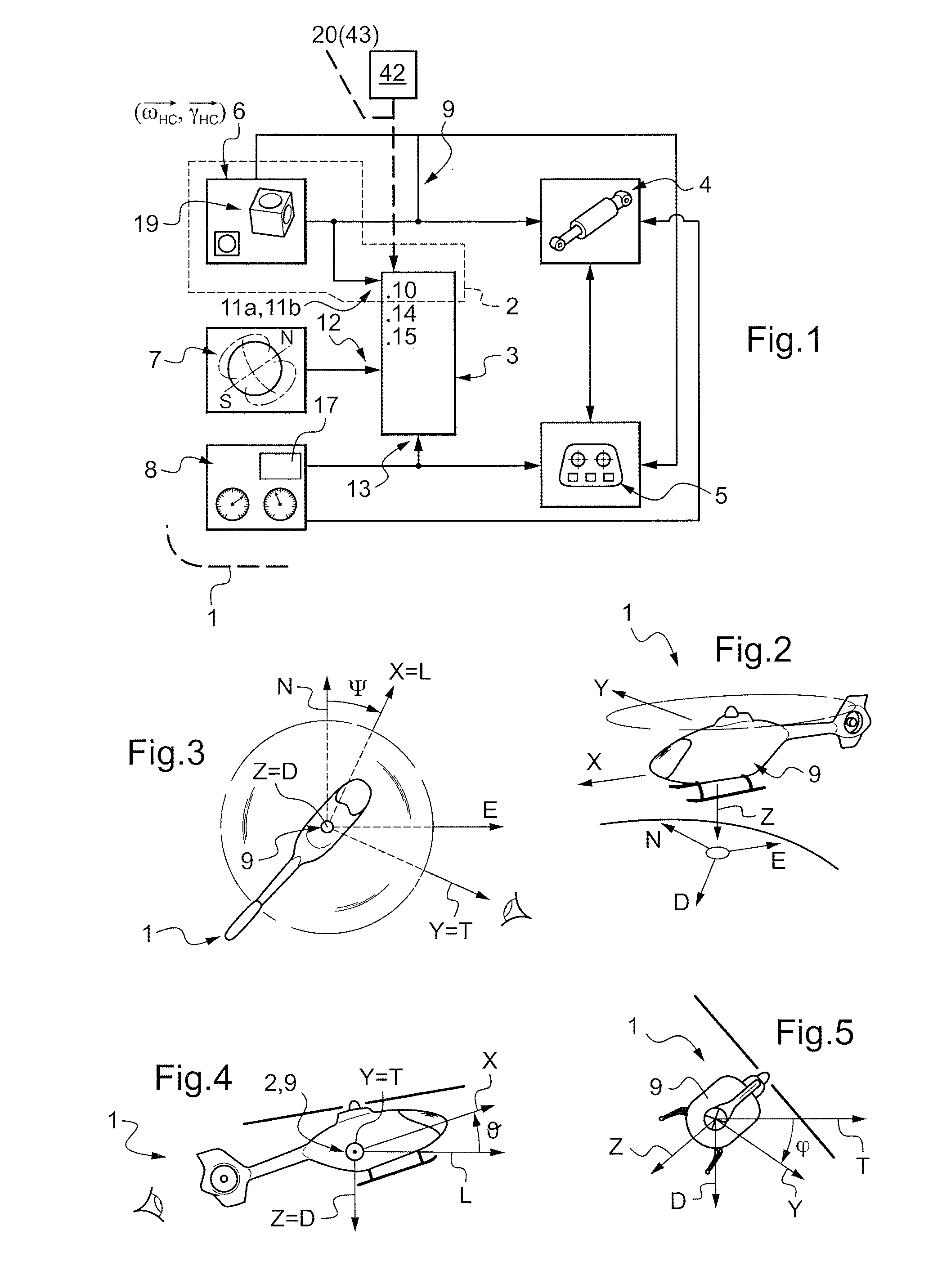 Turning-stabilized estimation of the attitude angles of an aircraft