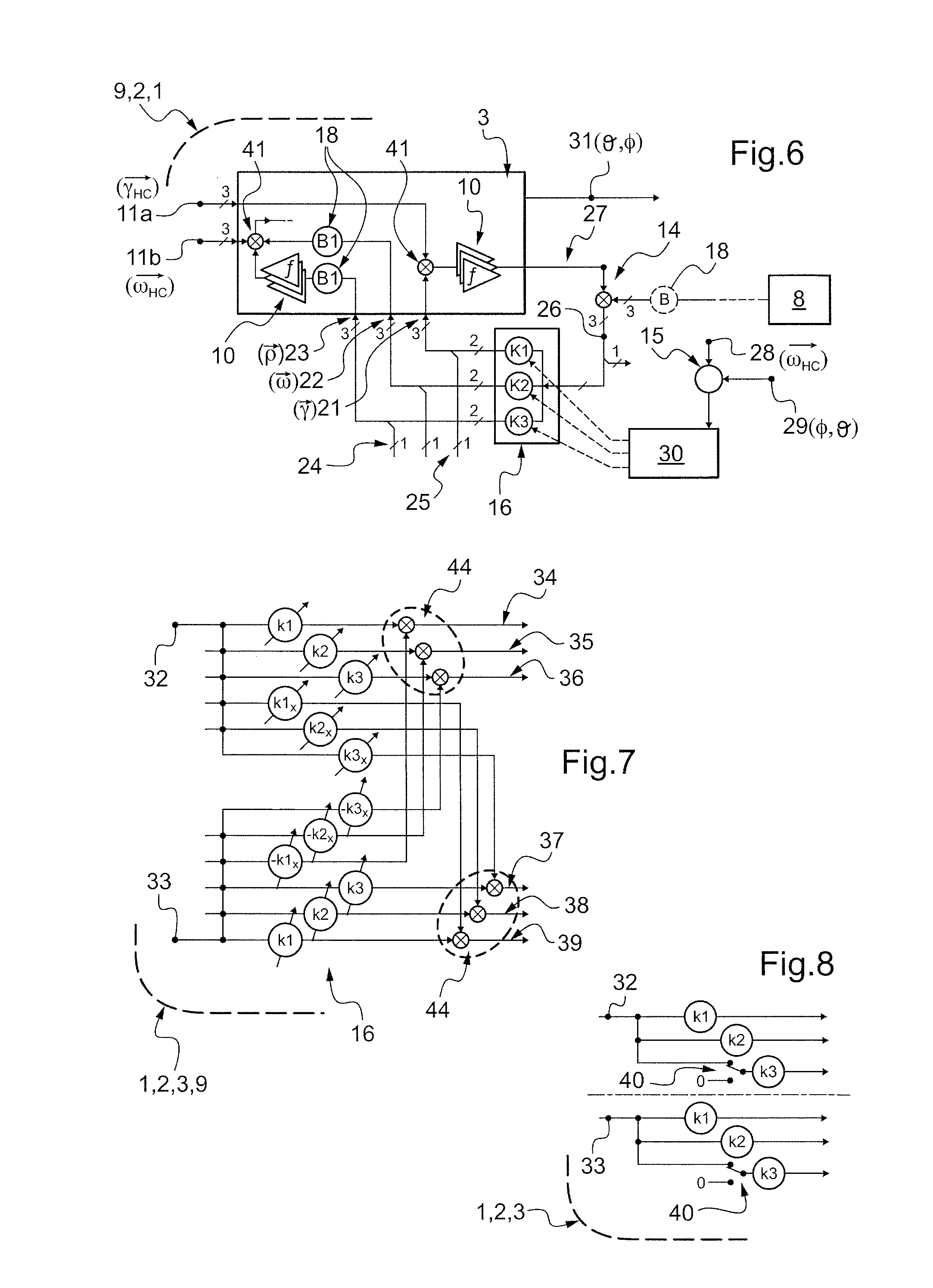 Turning-stabilized estimation of the attitude angles of an aircraft