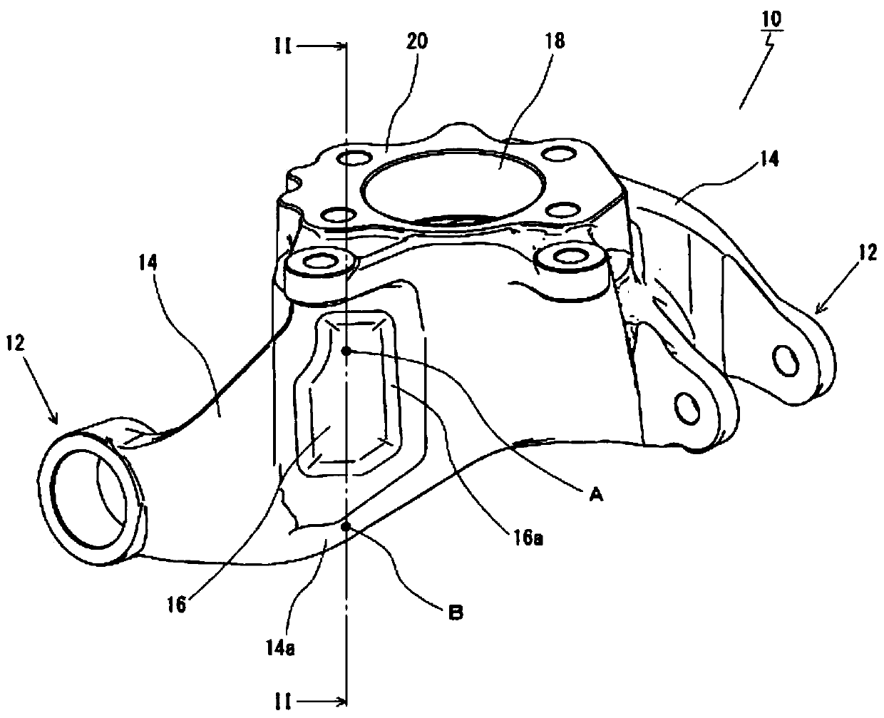 Support structure for vehicle and method of manufacturing same