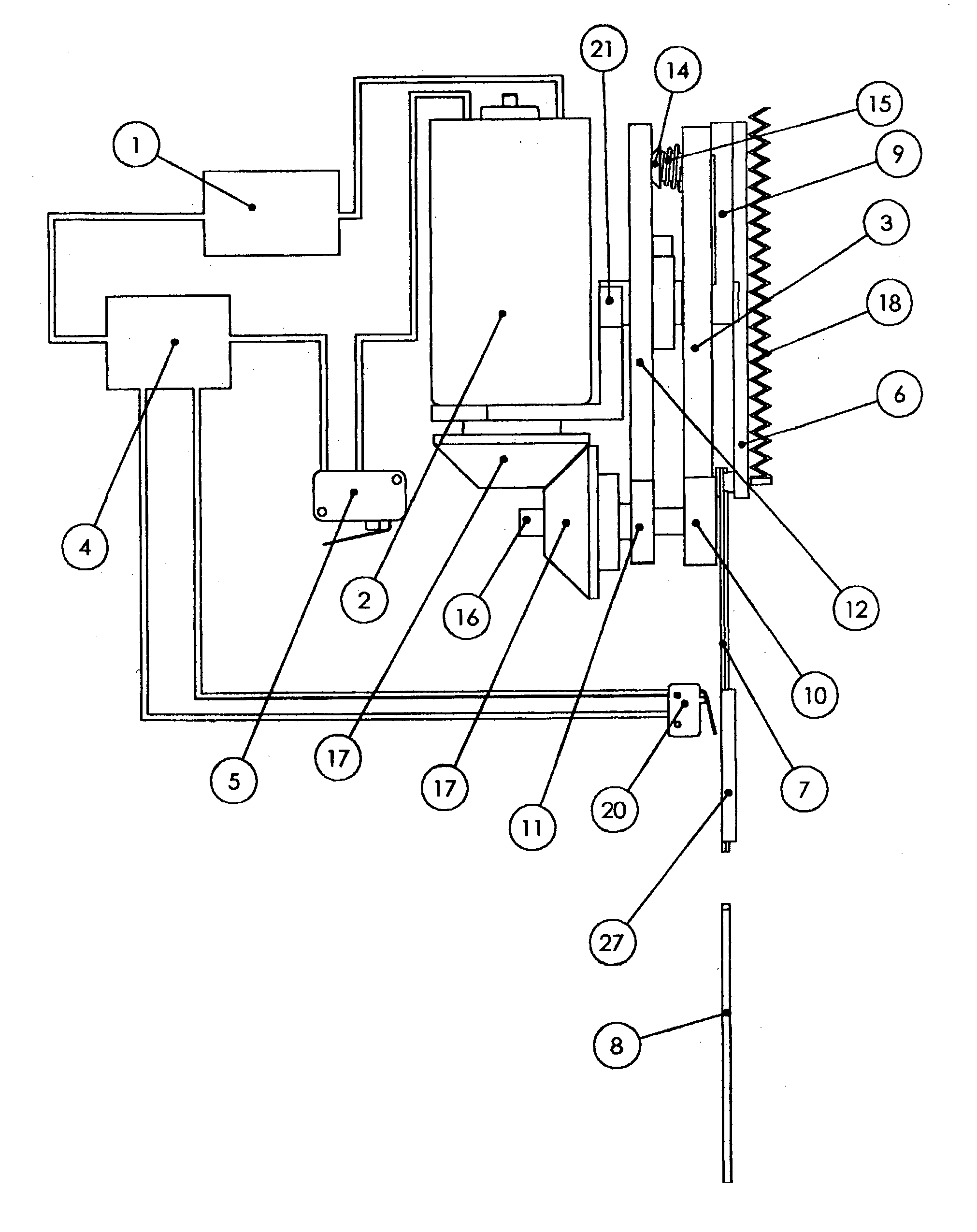 Modified electrical motor driven nail gun