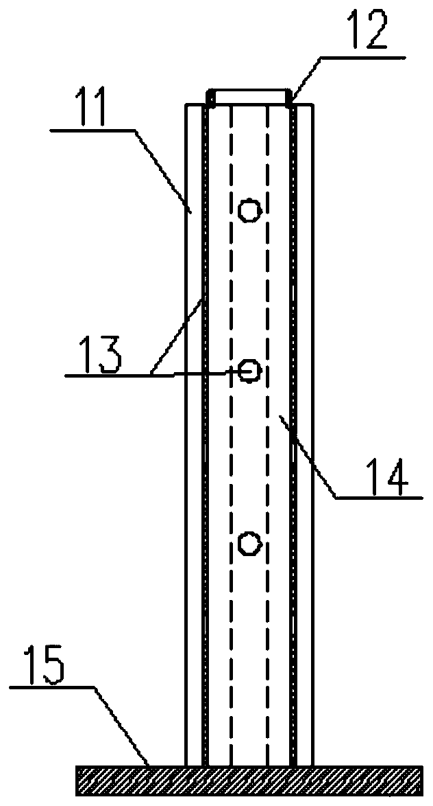 Segmented grouting device and grouting method for grouting steel shock tube