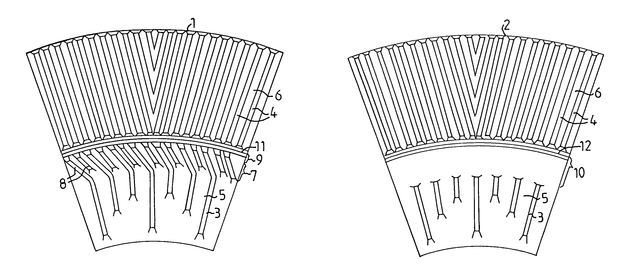 Pair of opposed co-operating refining elements