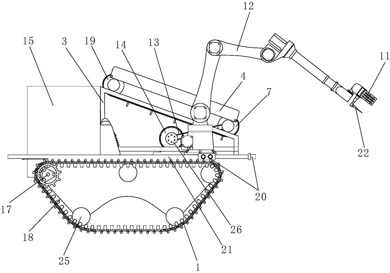 Crawler type pineapple picking machine