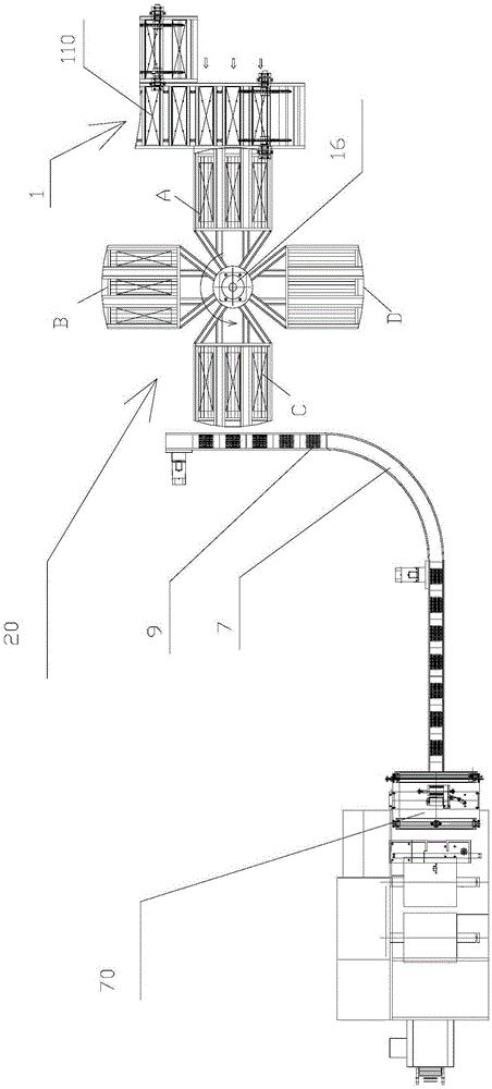 Batch pushing and distributing device for board-loaded materials