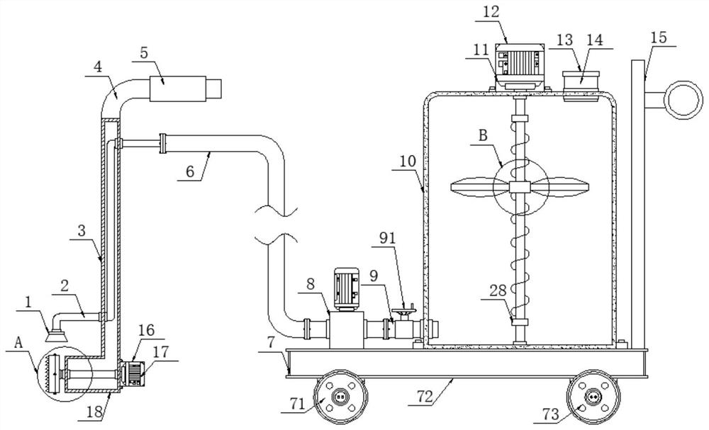 Municipal public engineering sewer decontamination device