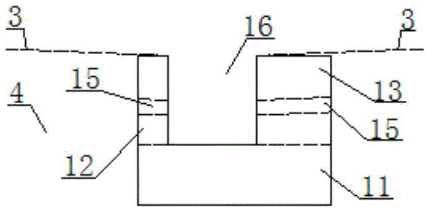 Inter-line drainage structure for medium-and-low-speed magnetic-levitation low-altitude double-line district