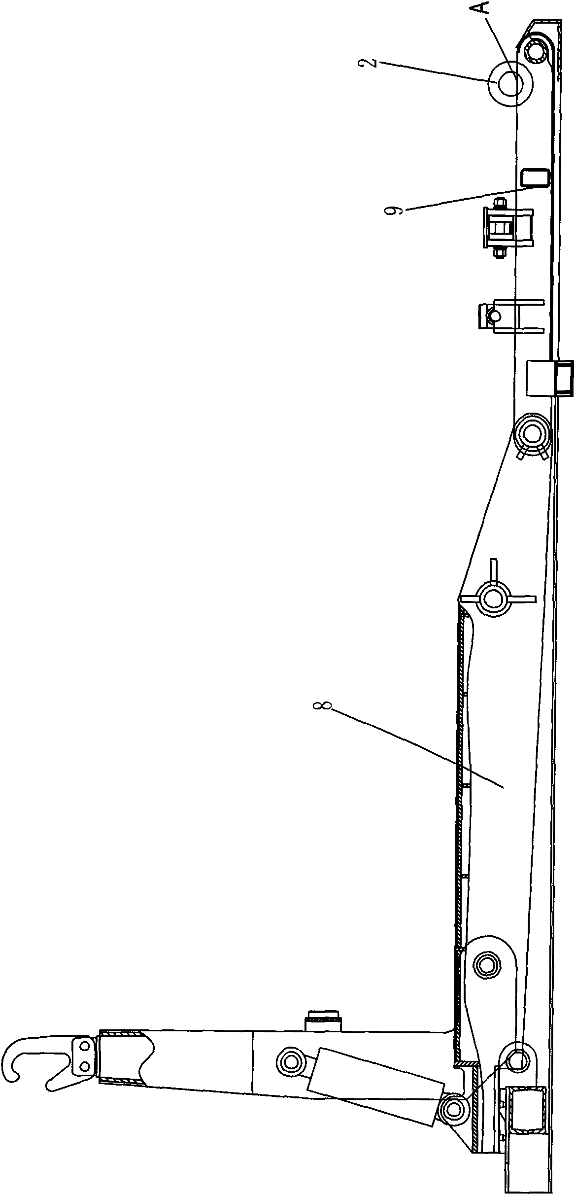 Box loading wheel mechanism of box pulling device