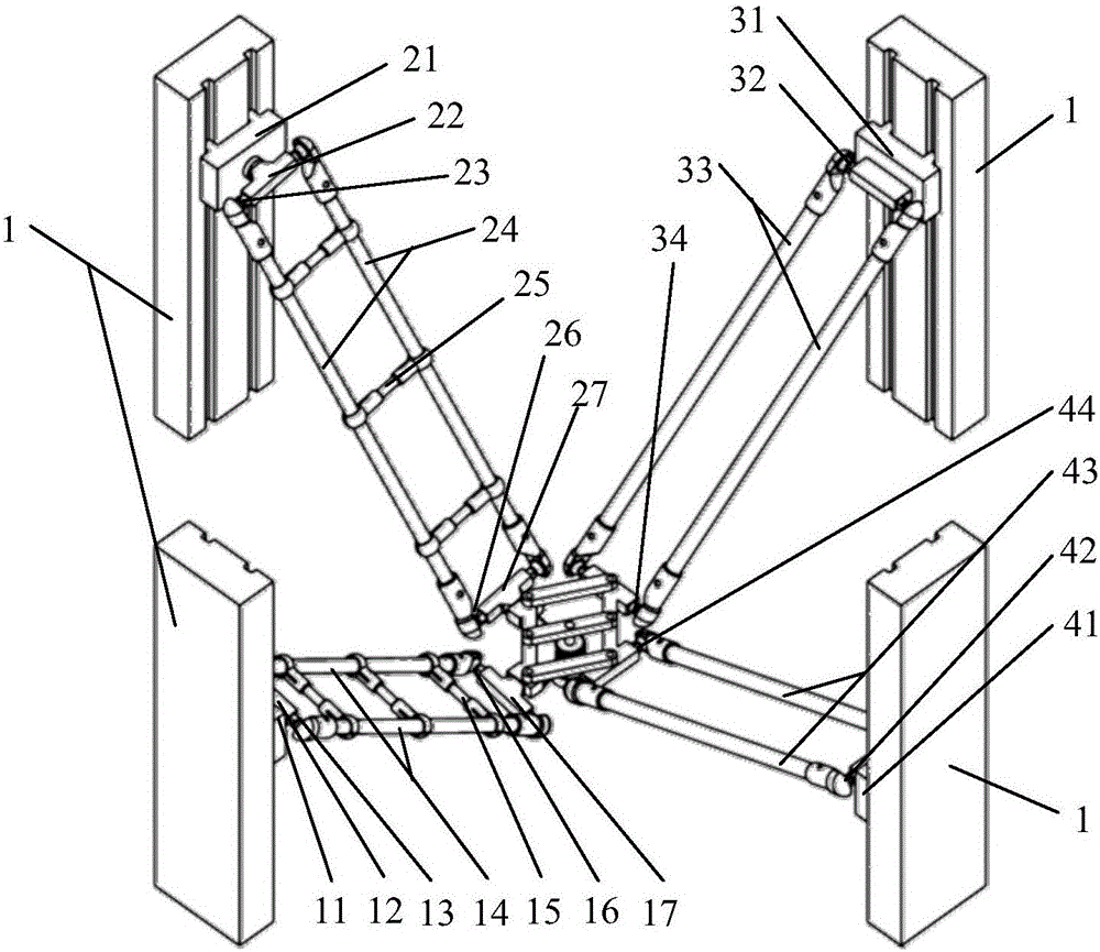 High-speed parallel robot mechanism capable of realizing SCARA motion