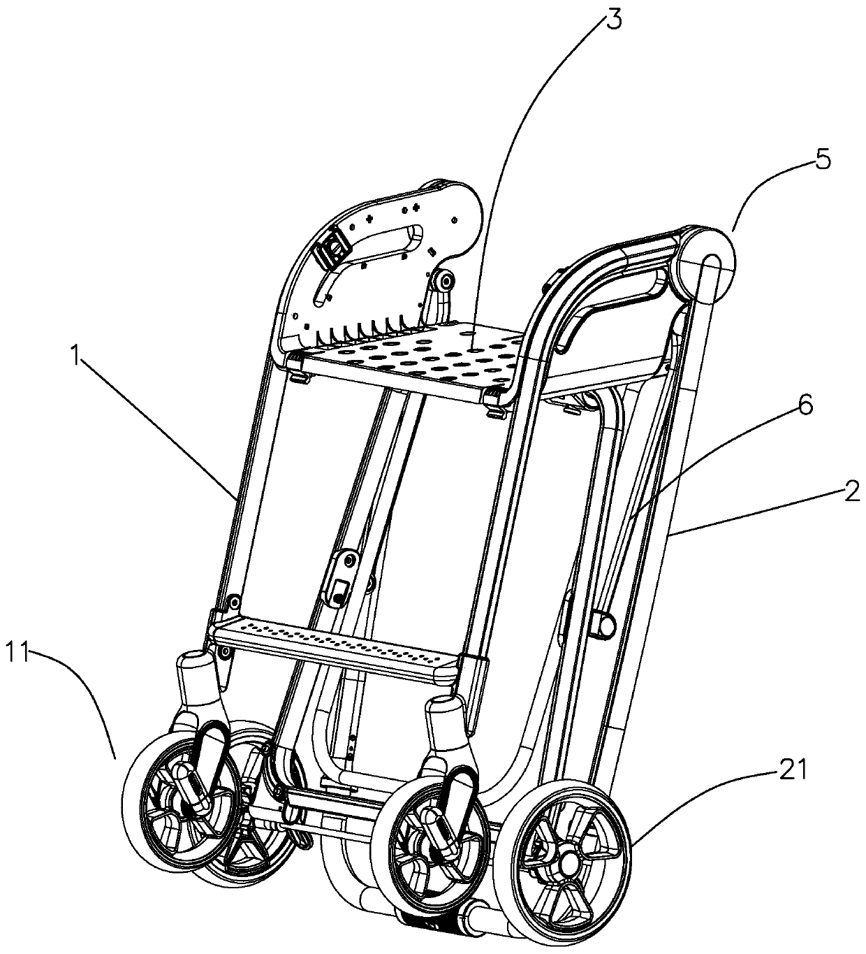 Novel baby carriage frame