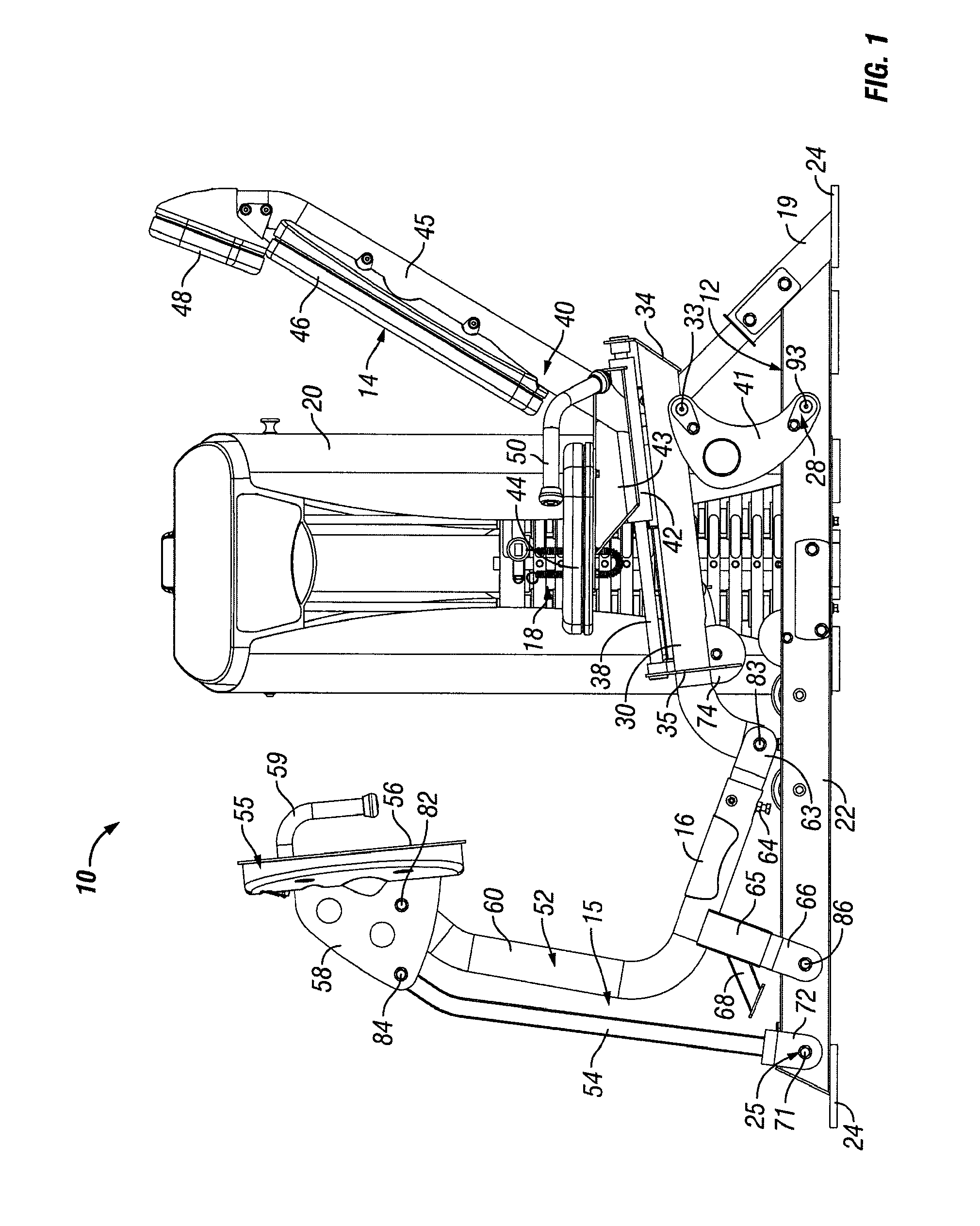 Leg press exercise machine with self-aligning pivoting seat