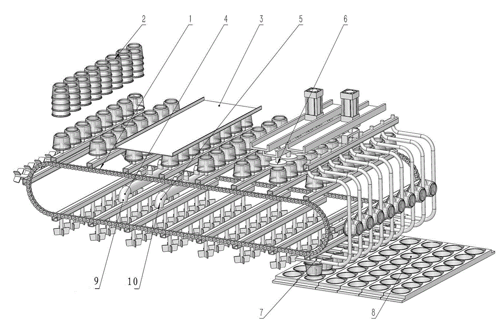 Stepping type automatic cleaning device of plastic bowls