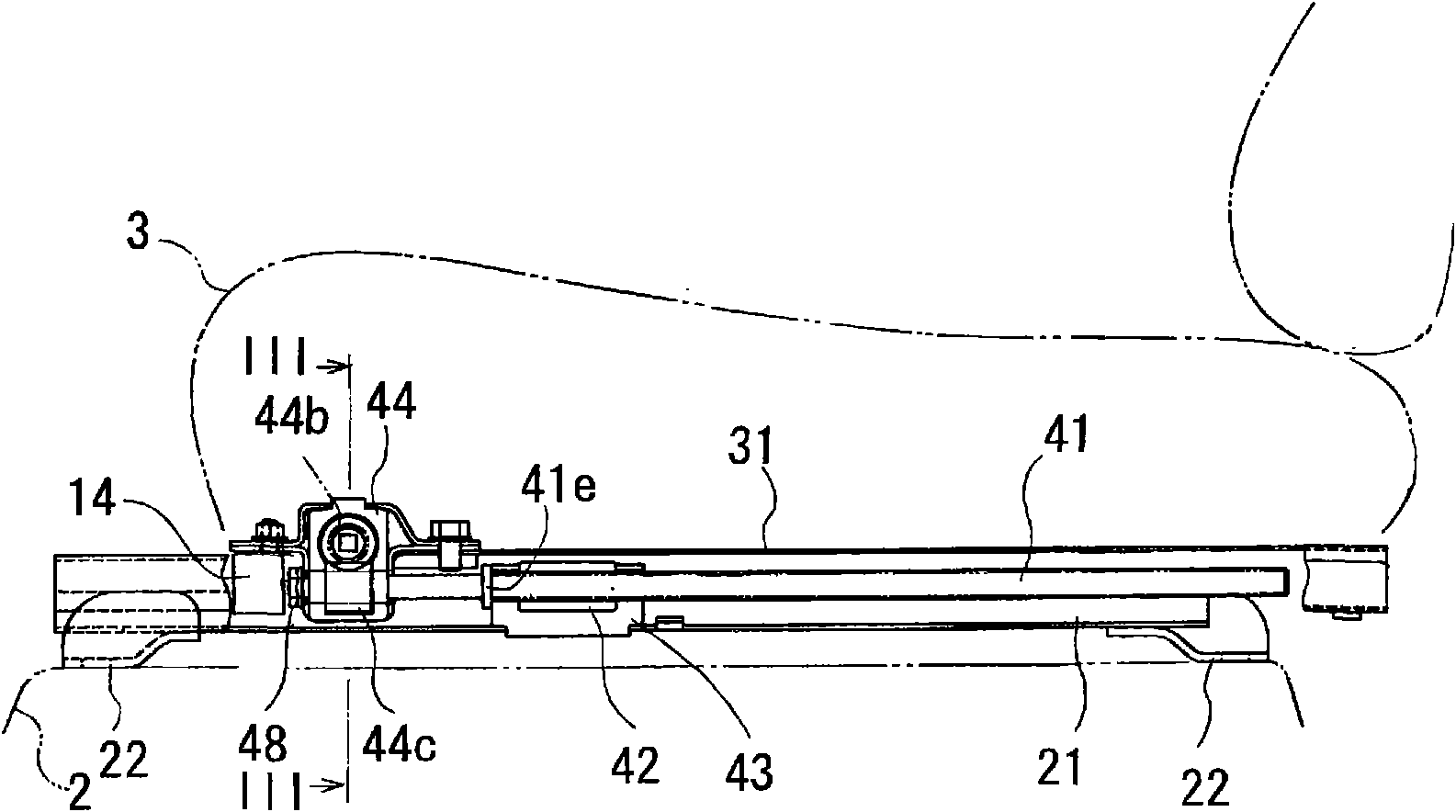 Position detection device for vehicle and seat position detection device