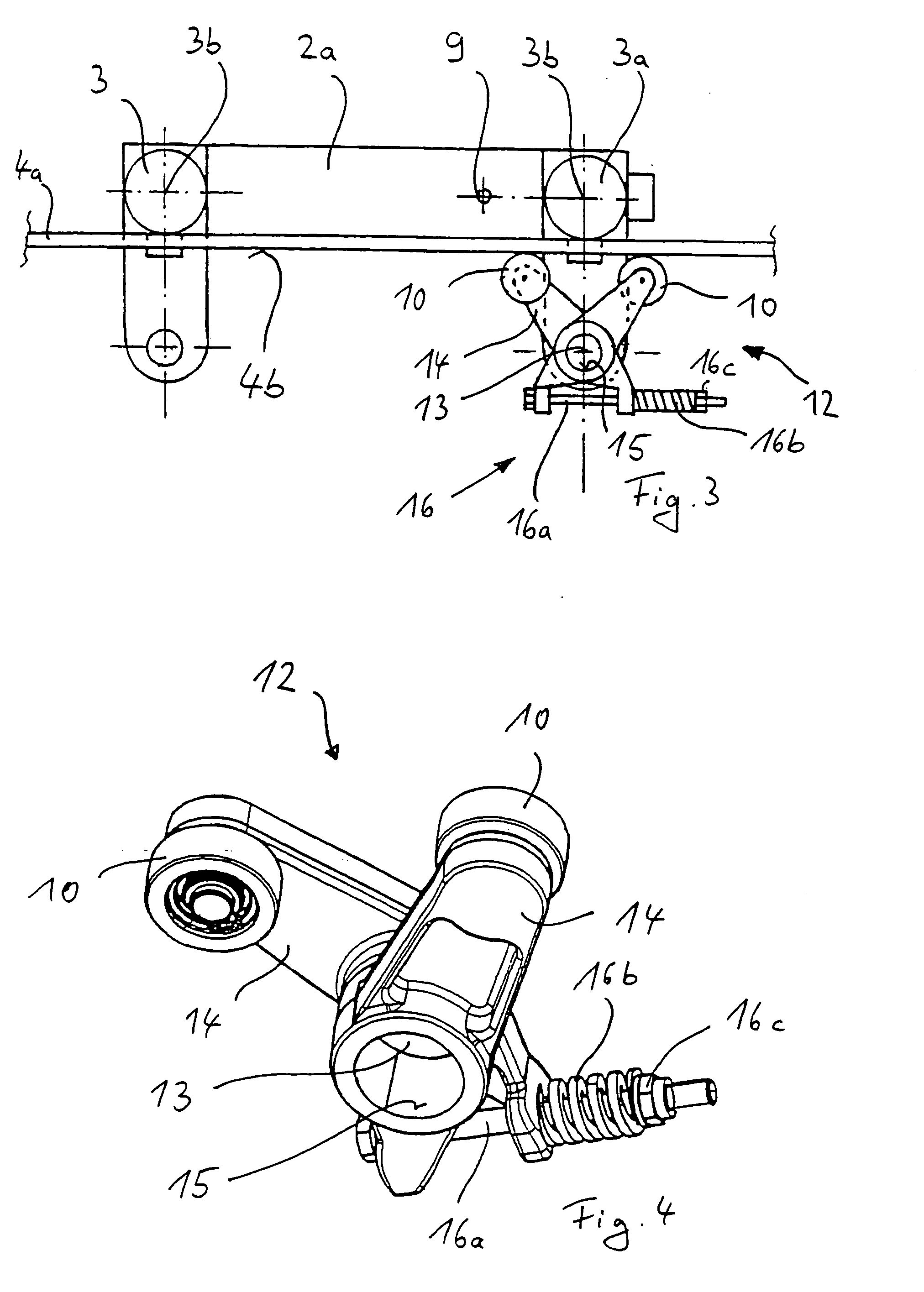 Crane trolley with low overall height