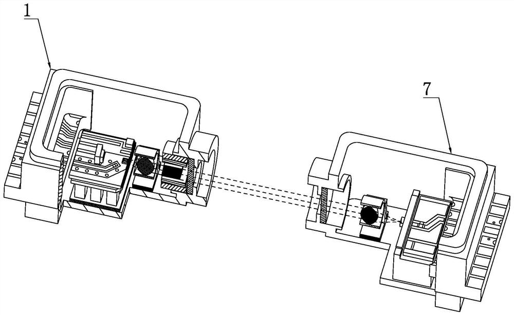 Inter-board microwave optical wireless transmission system