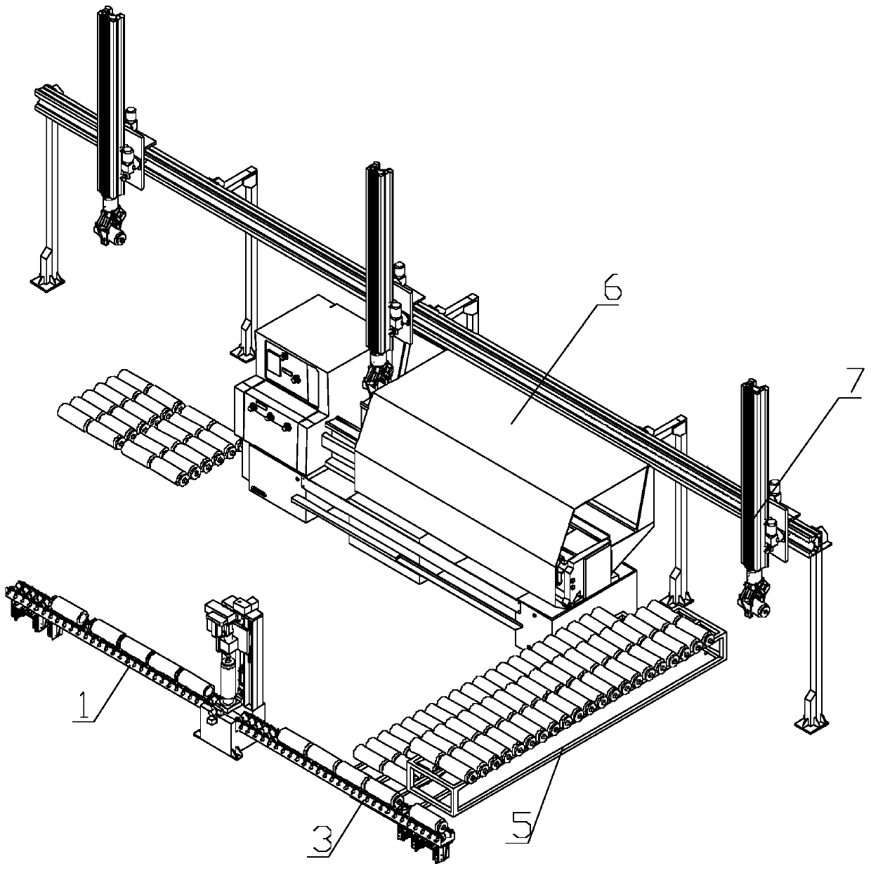 Automatic processing production line of cylinder barrel