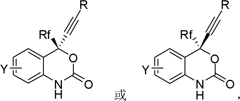 One pot method asymmetric synthesis process of HIV reverse transcriptase inhibitor Efavirenz compound