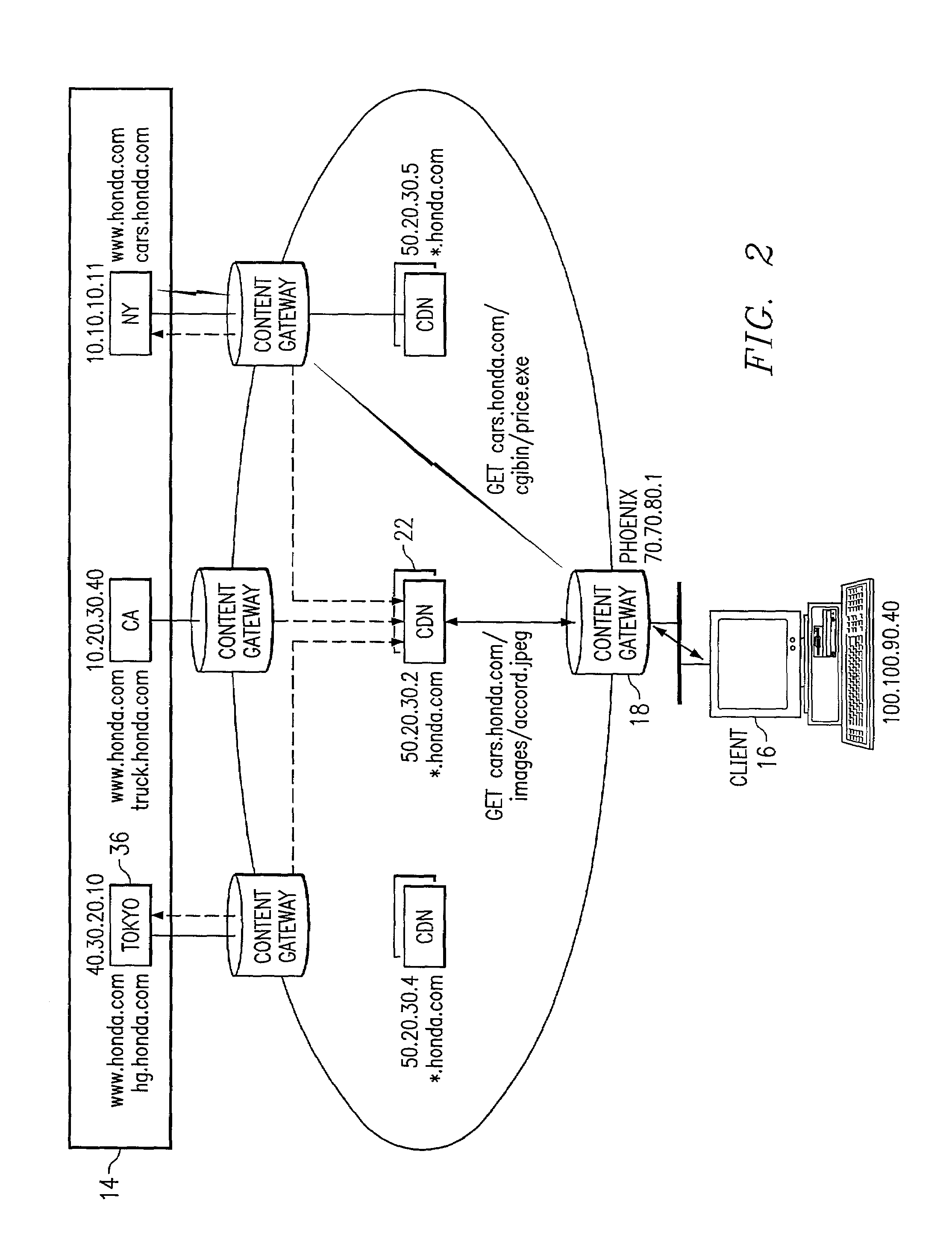 System and method for processing a request for information in a network