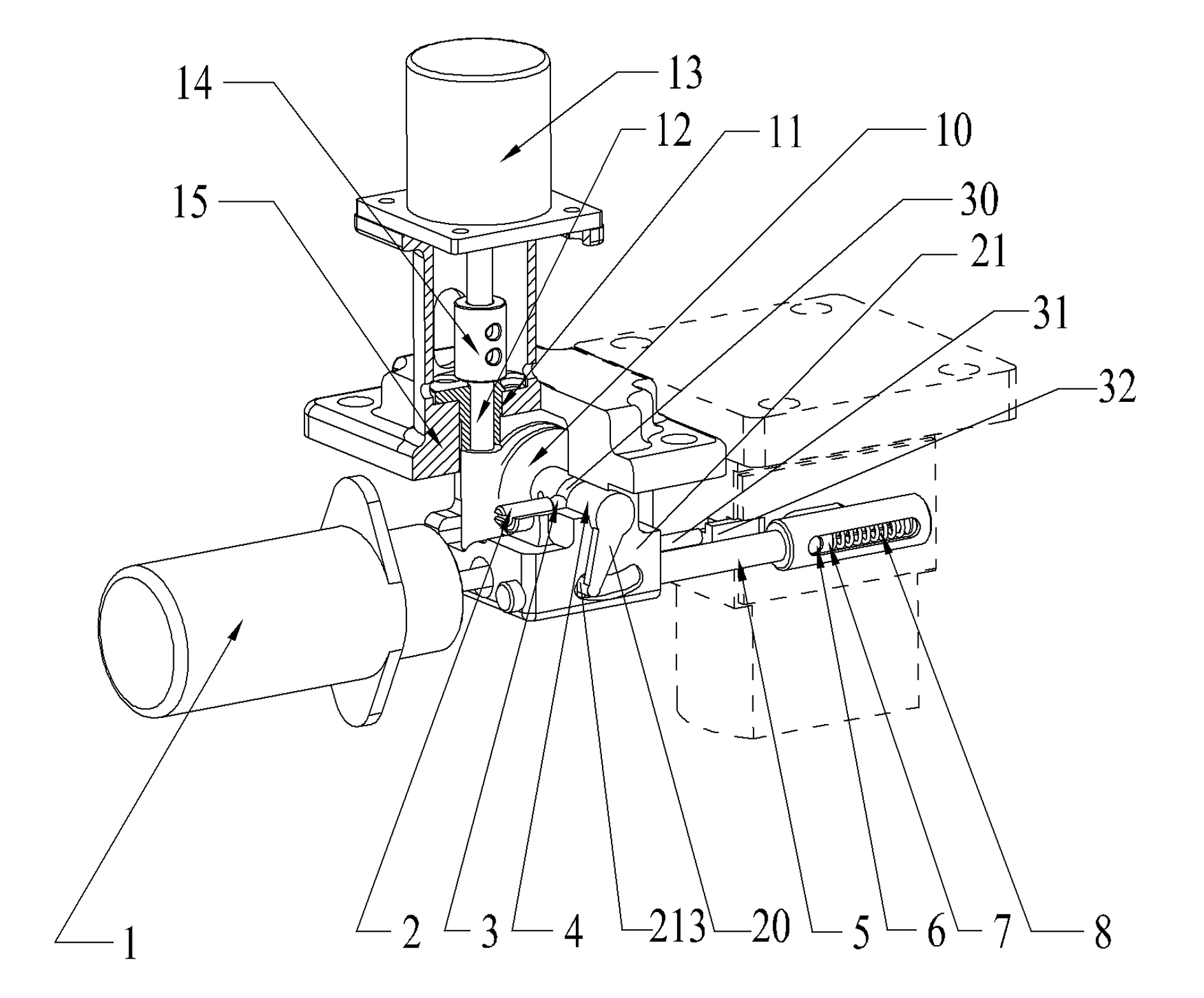 Actuating mechanism for electron speed regulator