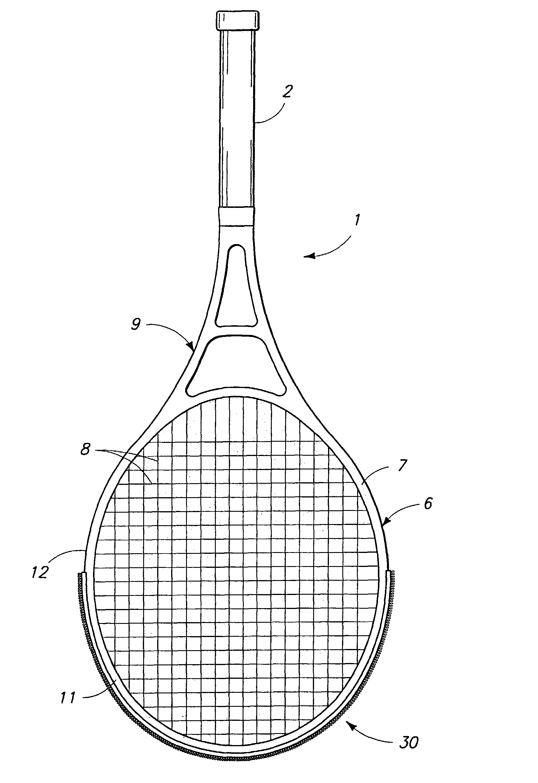 Tennis racquet equipped with a tennis ball retriever