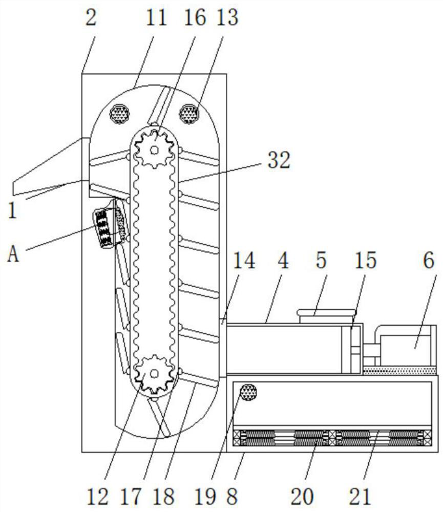 Continuous vertical transportation device for construction waste