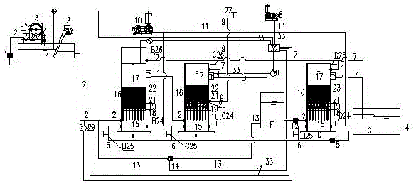 Process and device for sewage nitrogen and phosphorus removal integrating physical and biochemical filtration