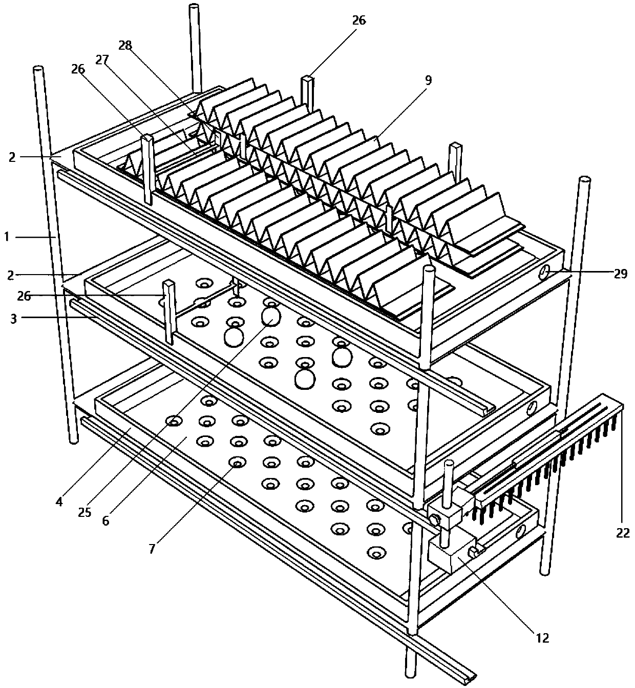 Three-dimensional silkworm breeding special device