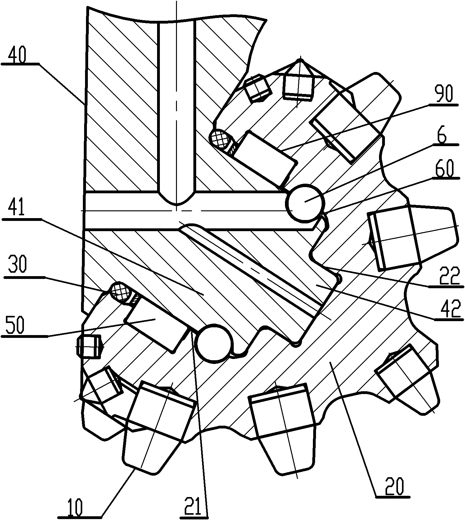 High pressure resistant and impact resistant roller bit with high rotating speed