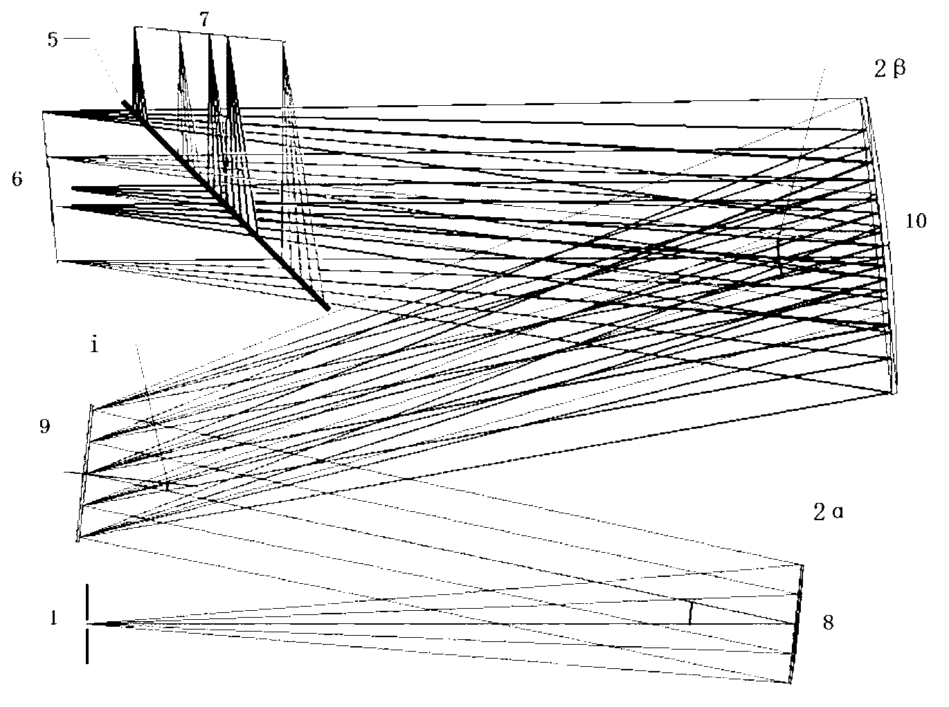 Light-splitting light path structure of broad-spectrum solar spectral irradiance monitor