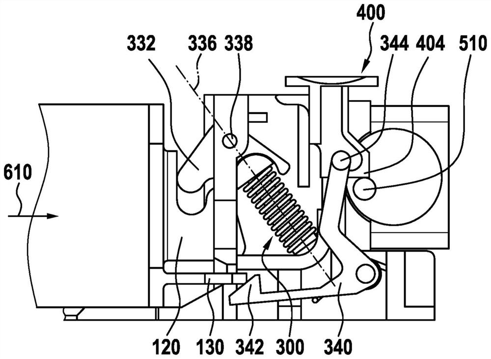 Holding device for mating element