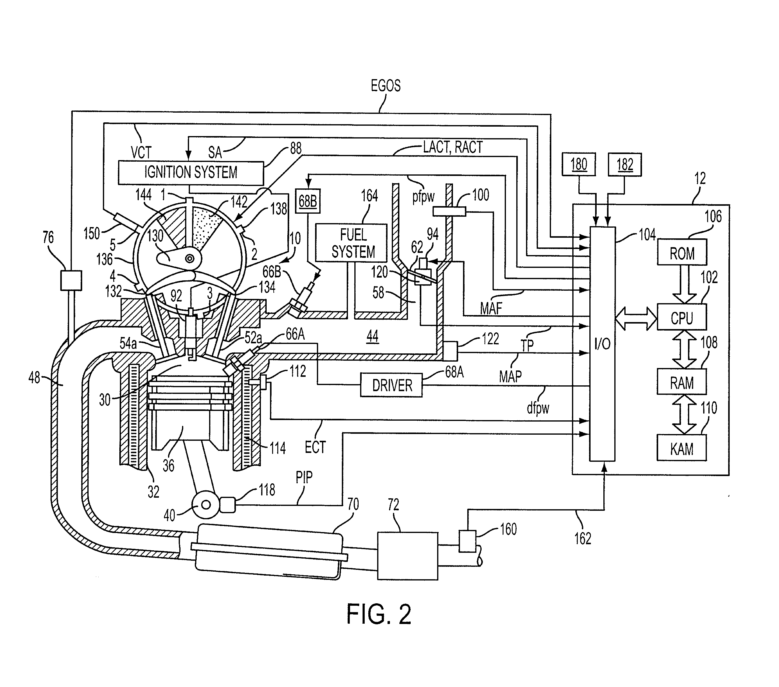 Control for knock suppression fluid separator in a motor vehicle