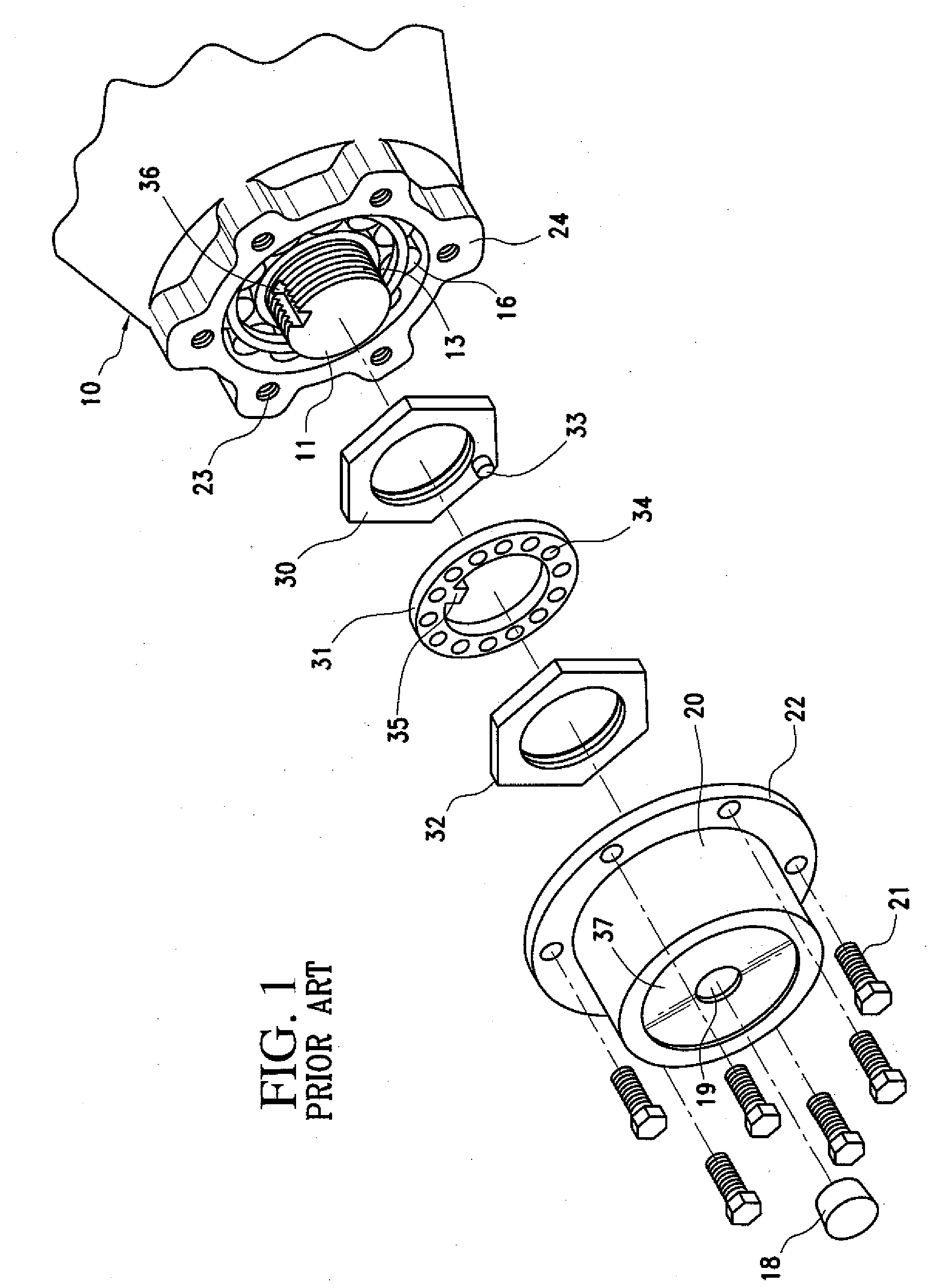 Wheel and other bearing hubs safety restraint devices, locks and visual warning indicators