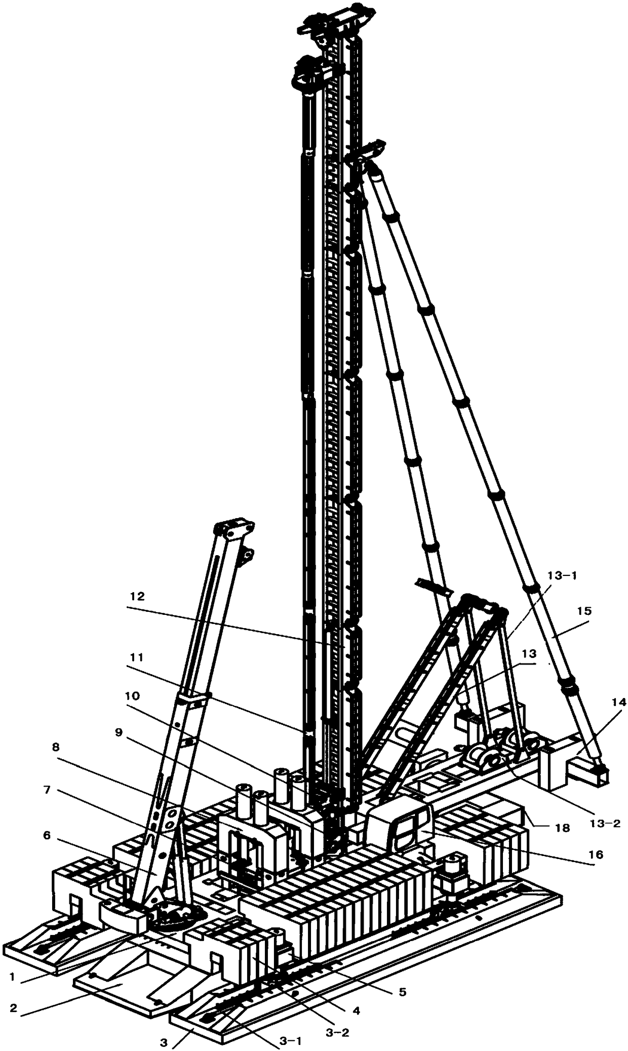 Mixing and pile-pressing integrated machine