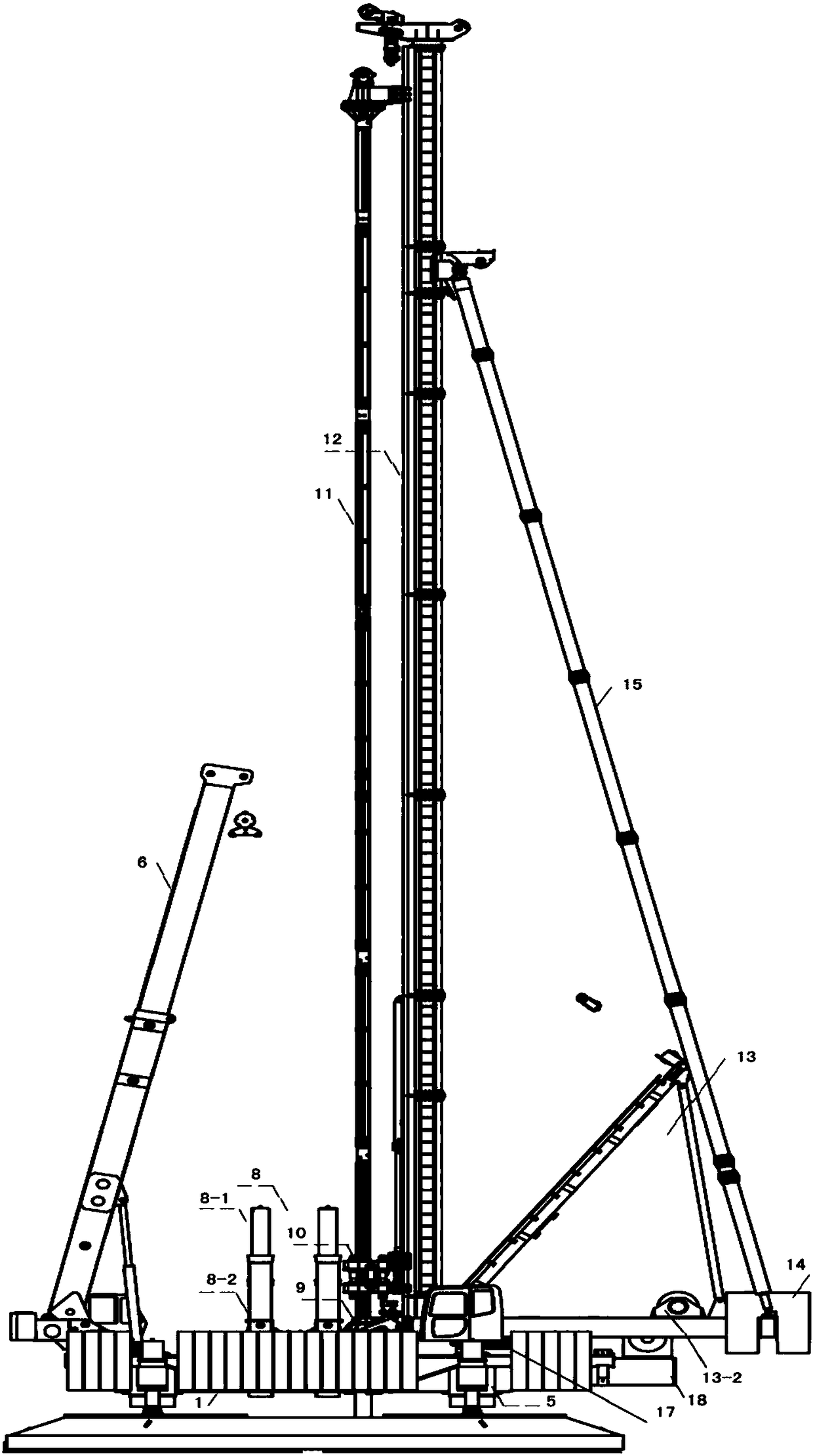 Mixing and pile-pressing integrated machine