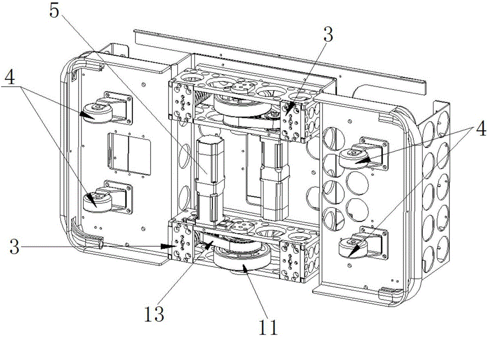 Single-drive two-way type AGV trolley for non-flat ground