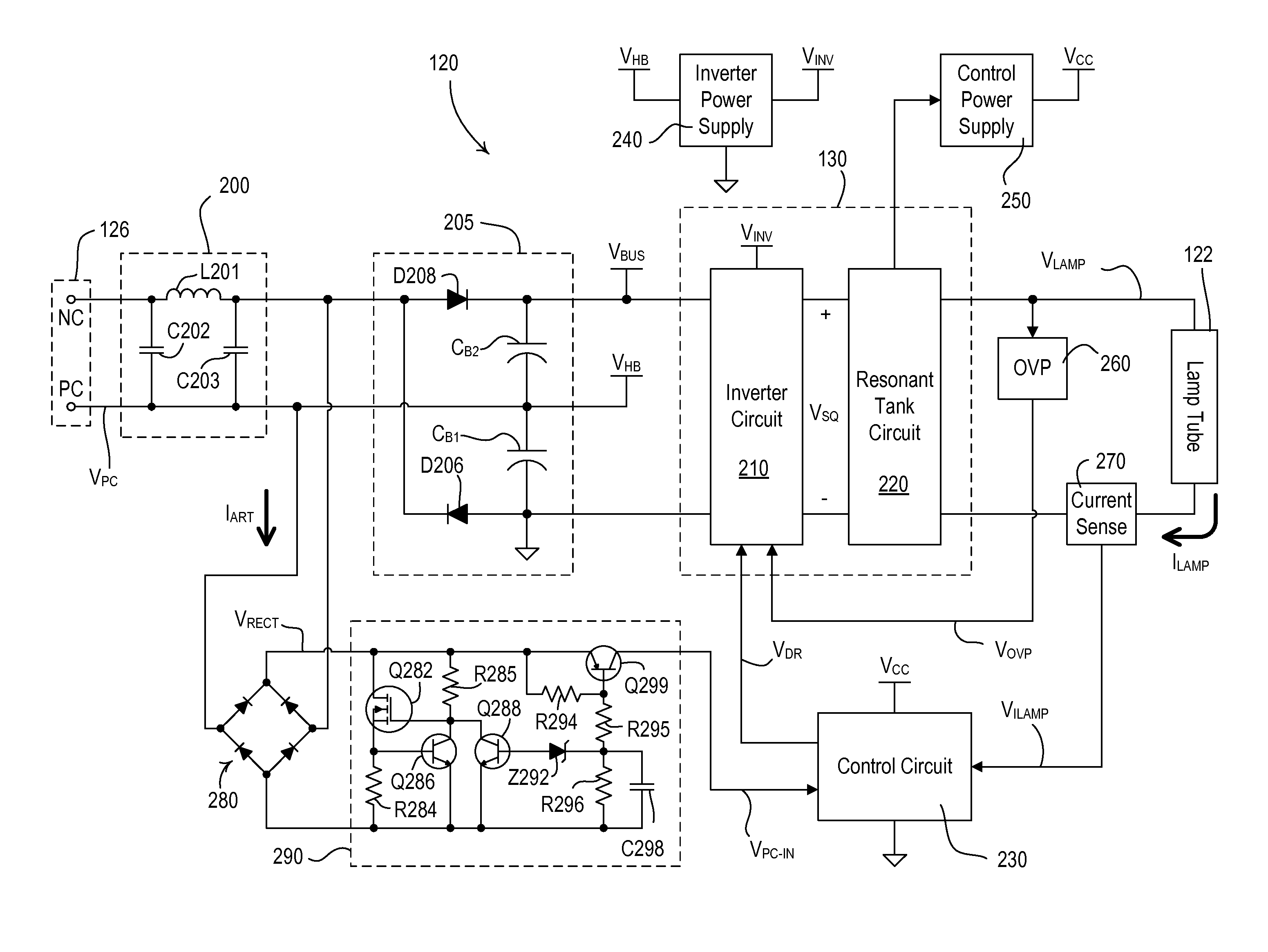 Method and apparatus for determining a target light intensity from a phase-control signal