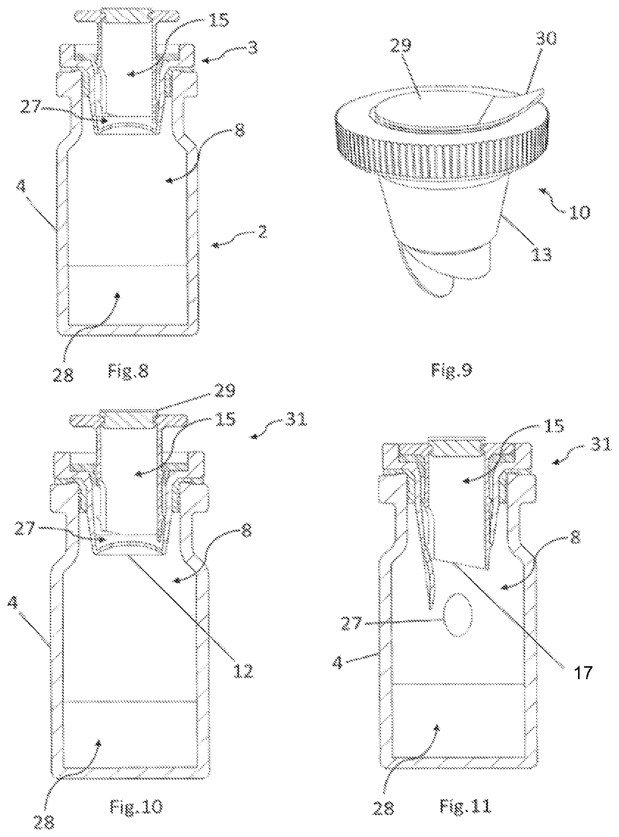 Container and closure