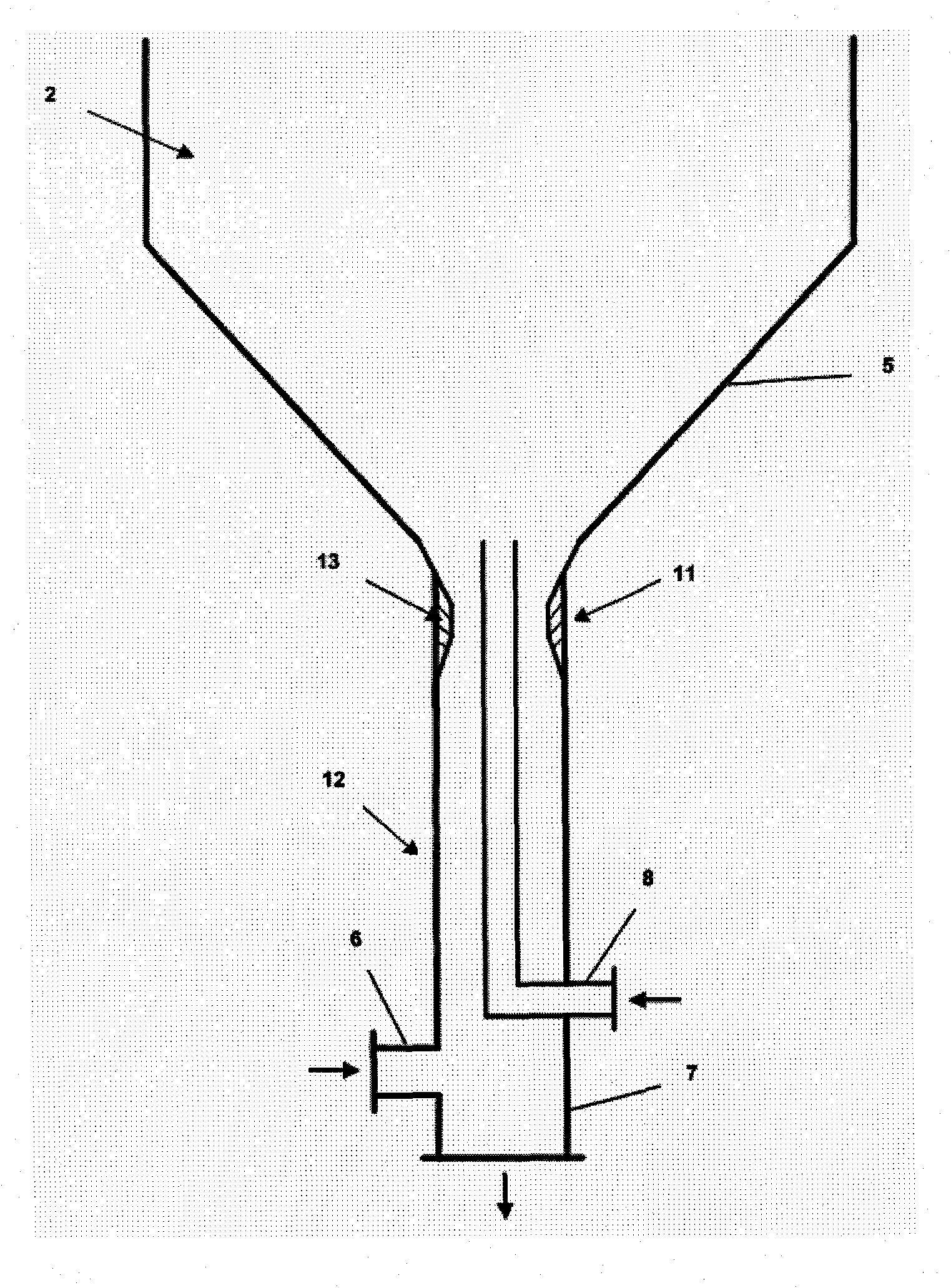 Fluidized bed gasifier with solids discharge and classification device