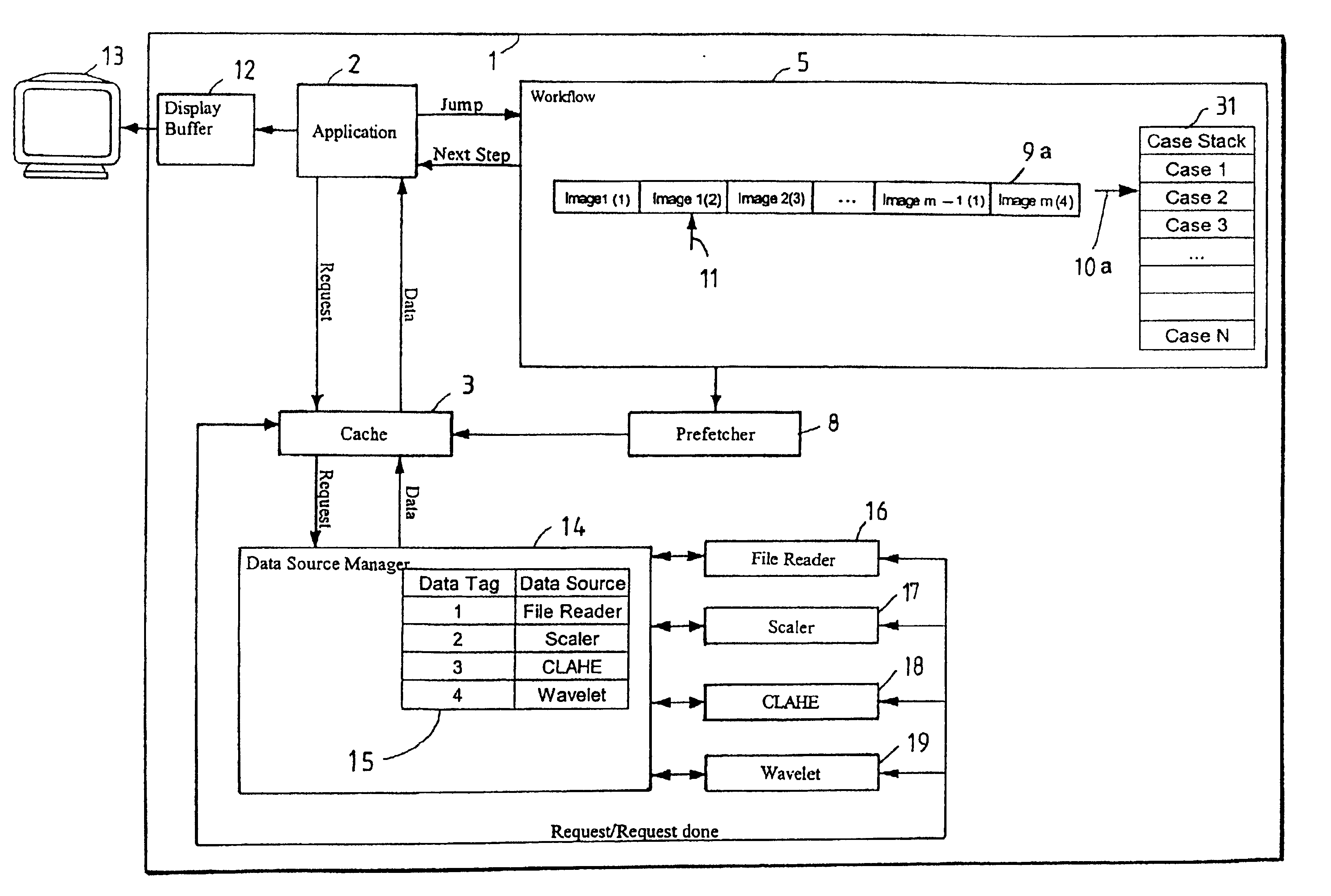 Method and computer system for prefetching of images