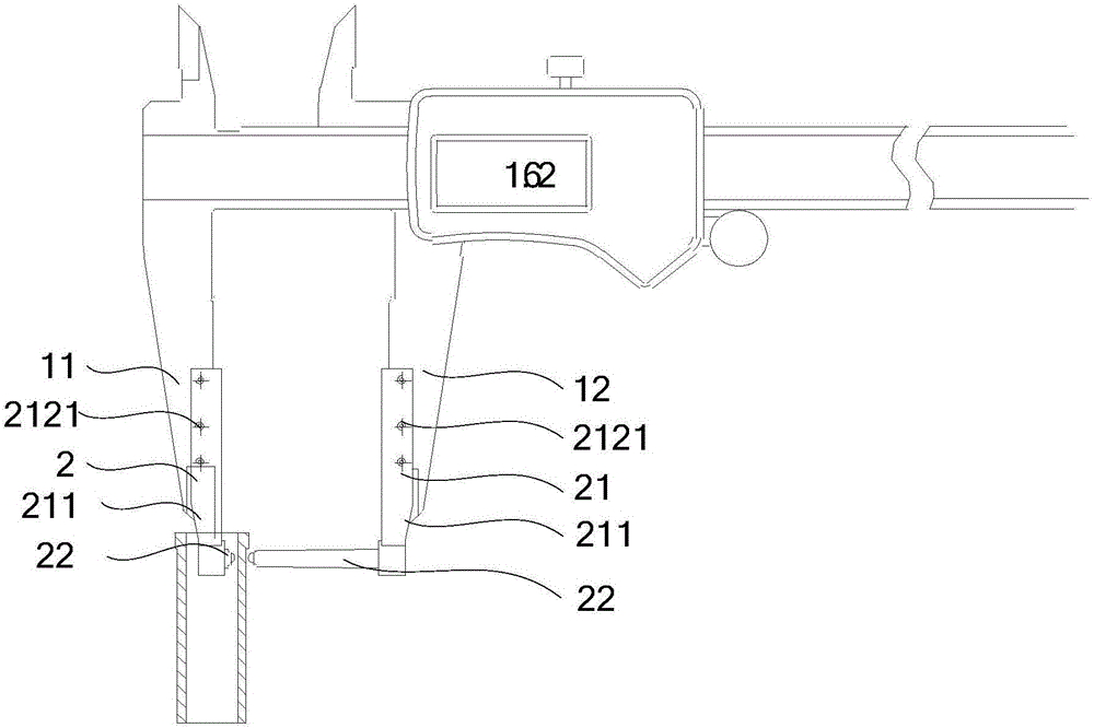 Caliper measuring head for caliper and caliper