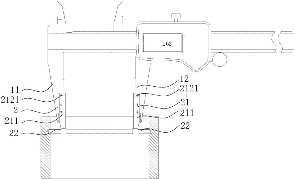 Caliper measuring head for caliper and caliper