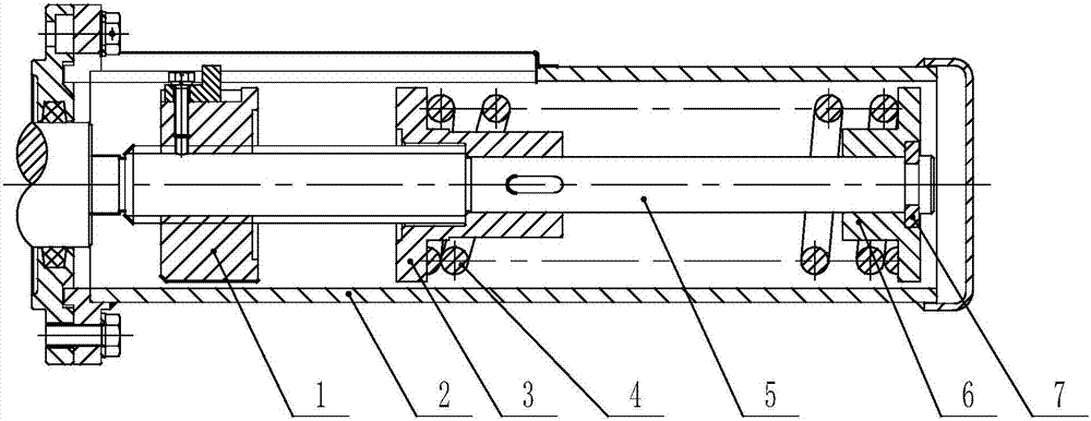 Tail spring device of drum vacuum valve