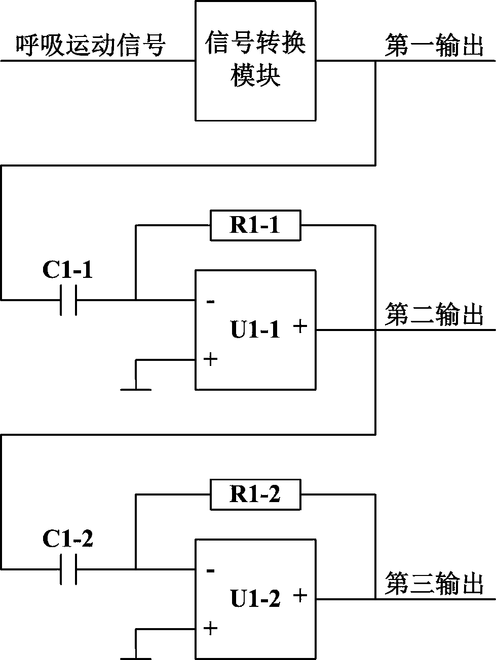 Thoracico-abdominal surface breathing movement signal super-resolution circuit