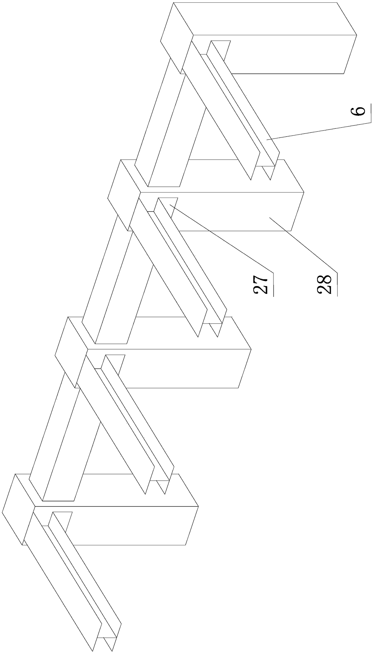 Manual correction device for cantilever steel beam and construction method thereof