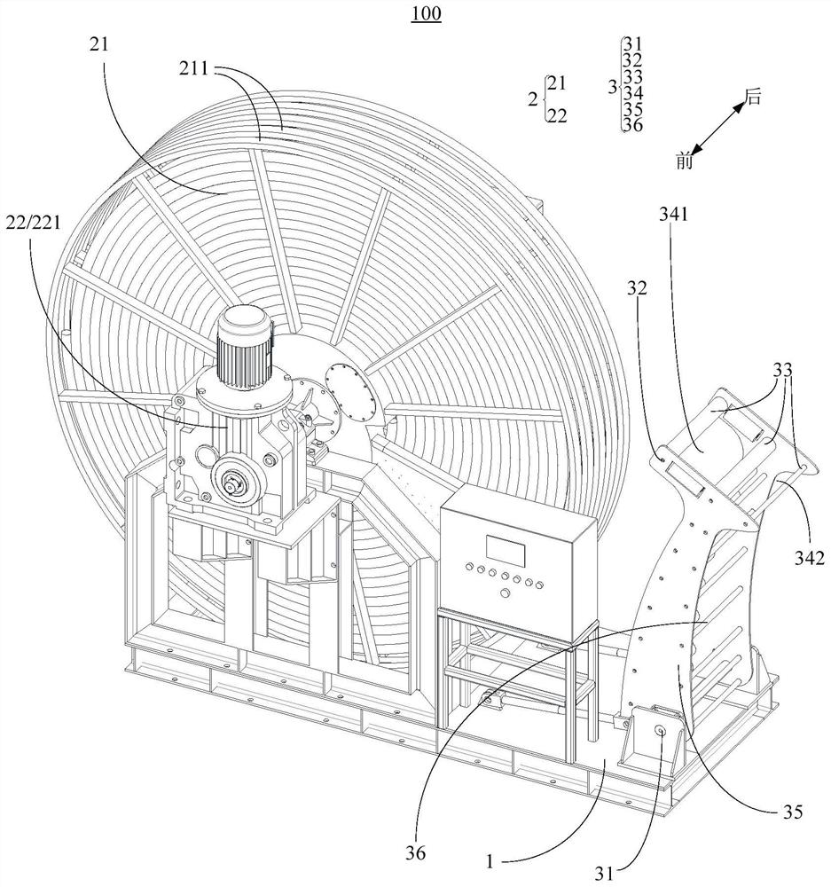 Cable winch and power supply system