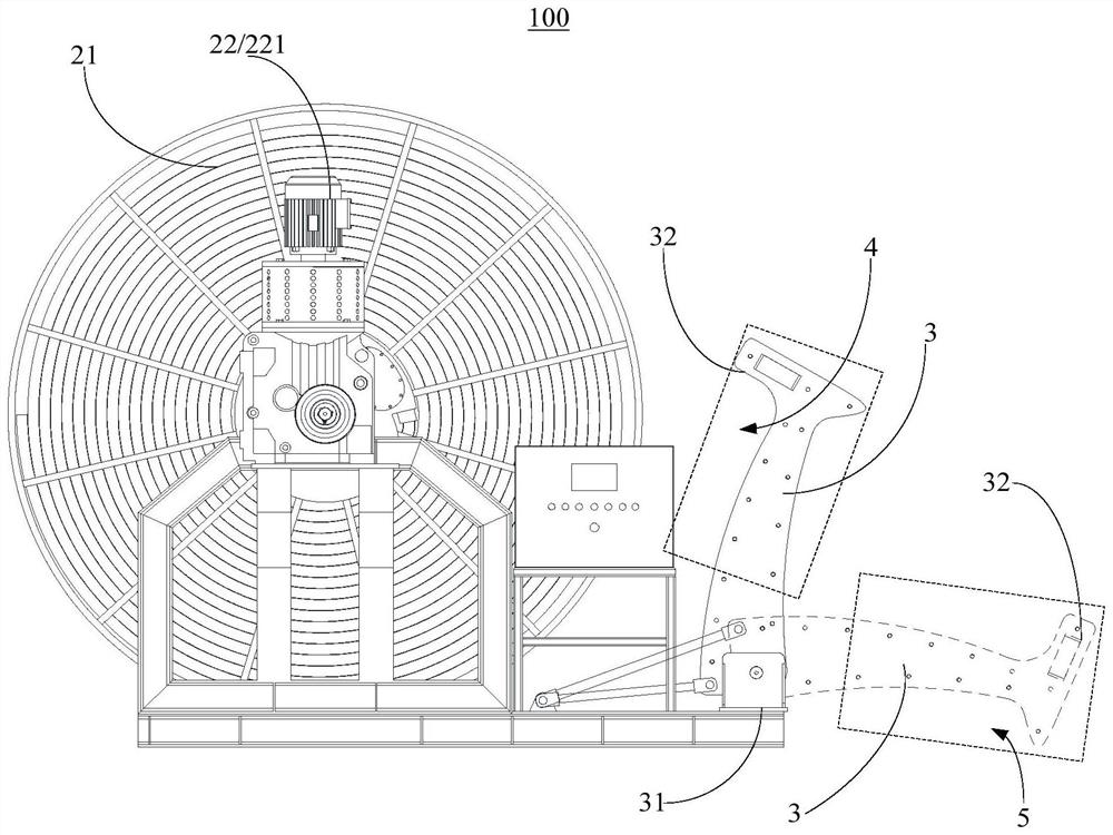 Cable winch and power supply system