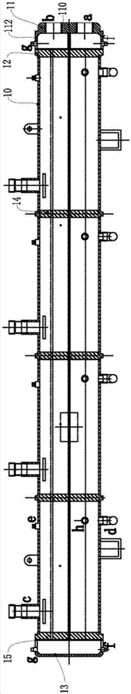 Multi-shell-section copper-tube-shared single-spacing-plate cold water heat exchanger