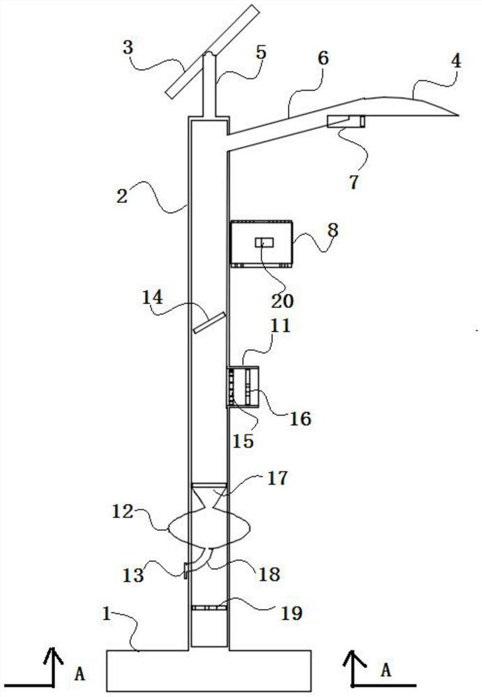 Environment-friendly new energy street lamp with deinsectization and haze removal functions