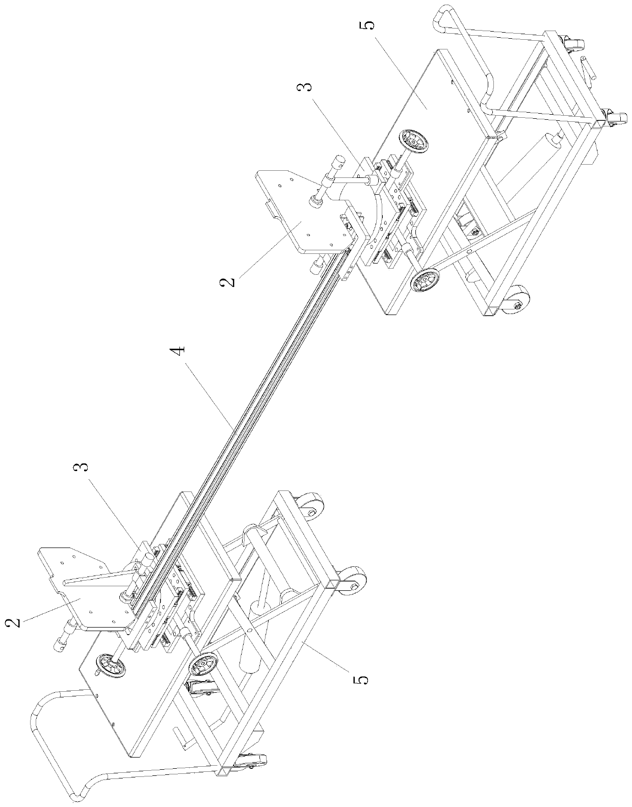 Symmetric positioning device for traction rod seat of subway car